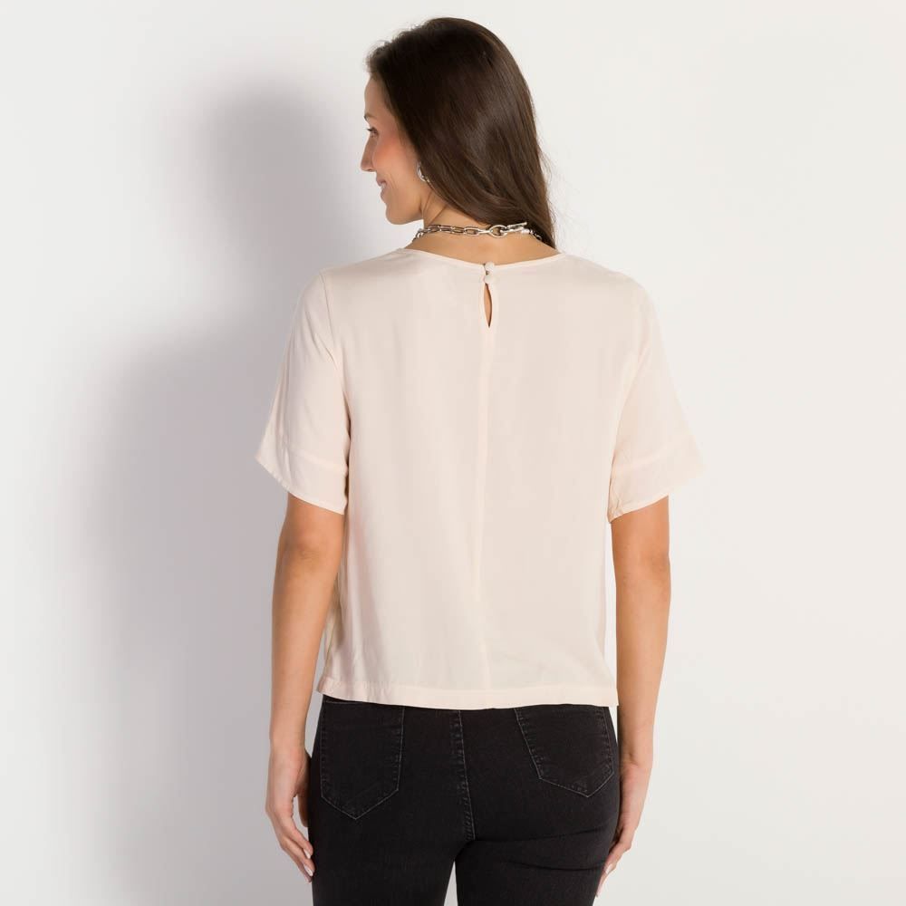 Blusa Feminina Manga Curta Botão Patrícia Foster