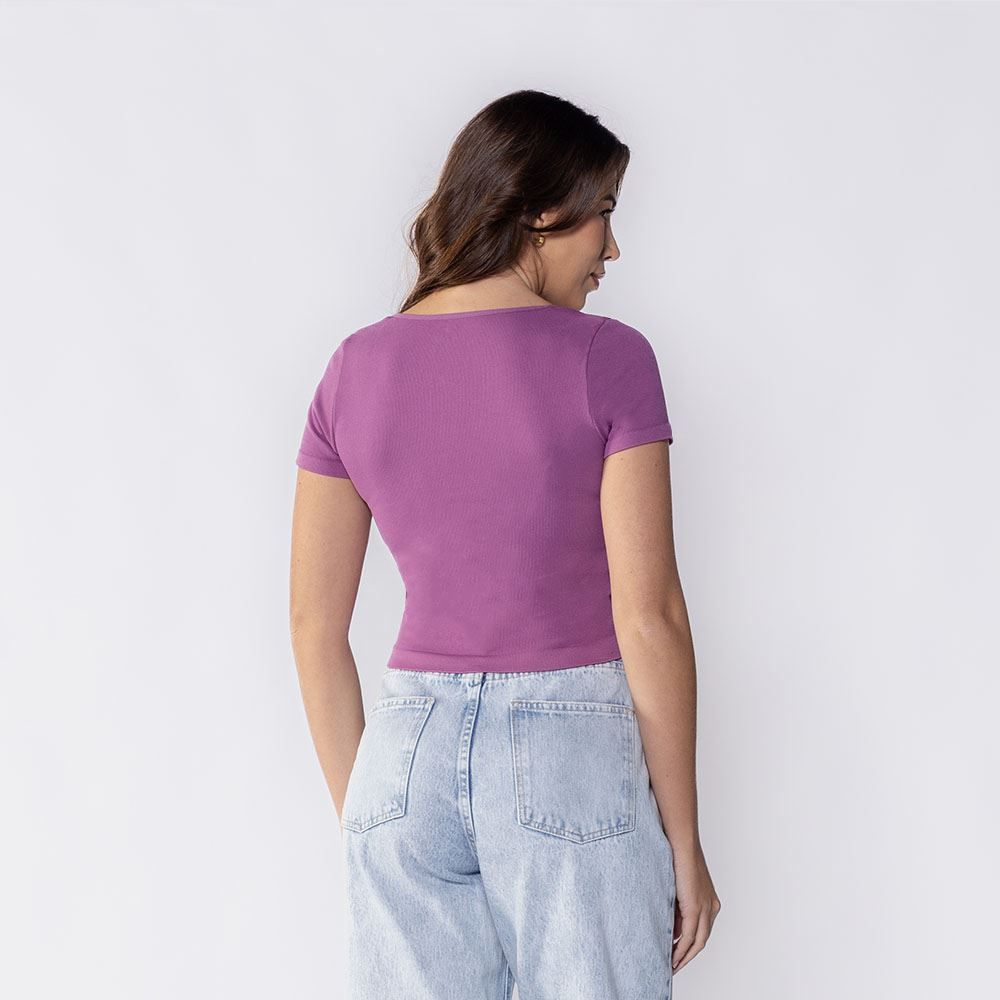 Blusa Feminina Manga Curta Canelada Boby Blues