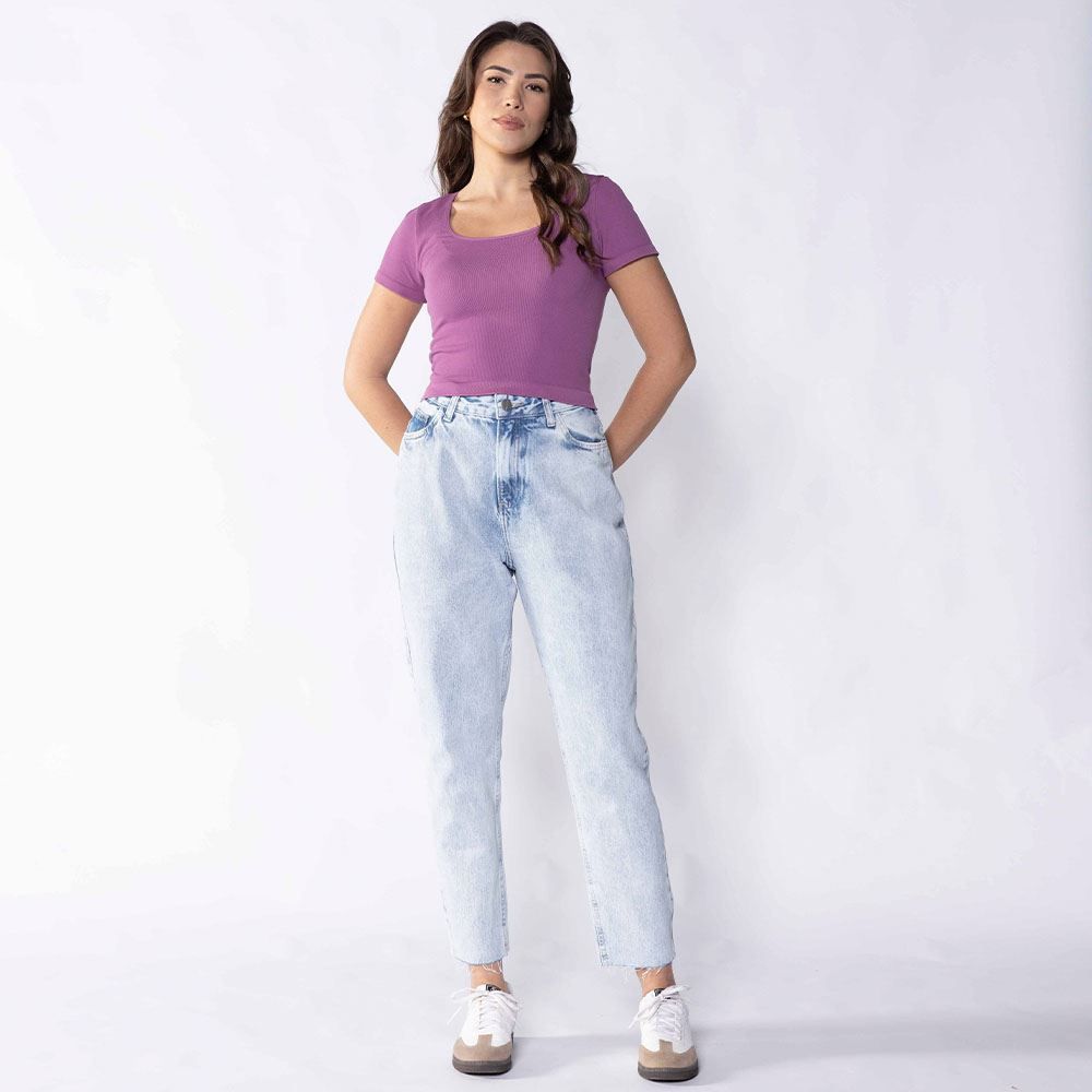 Blusa Feminina Manga Curta Canelada Boby Blues