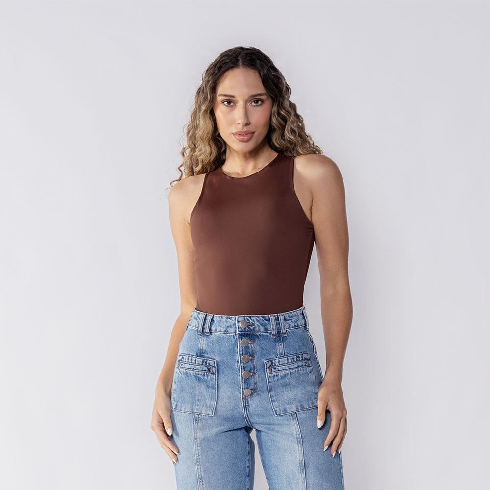 Body Feminino Básico De Microfibra Patrícia Foster