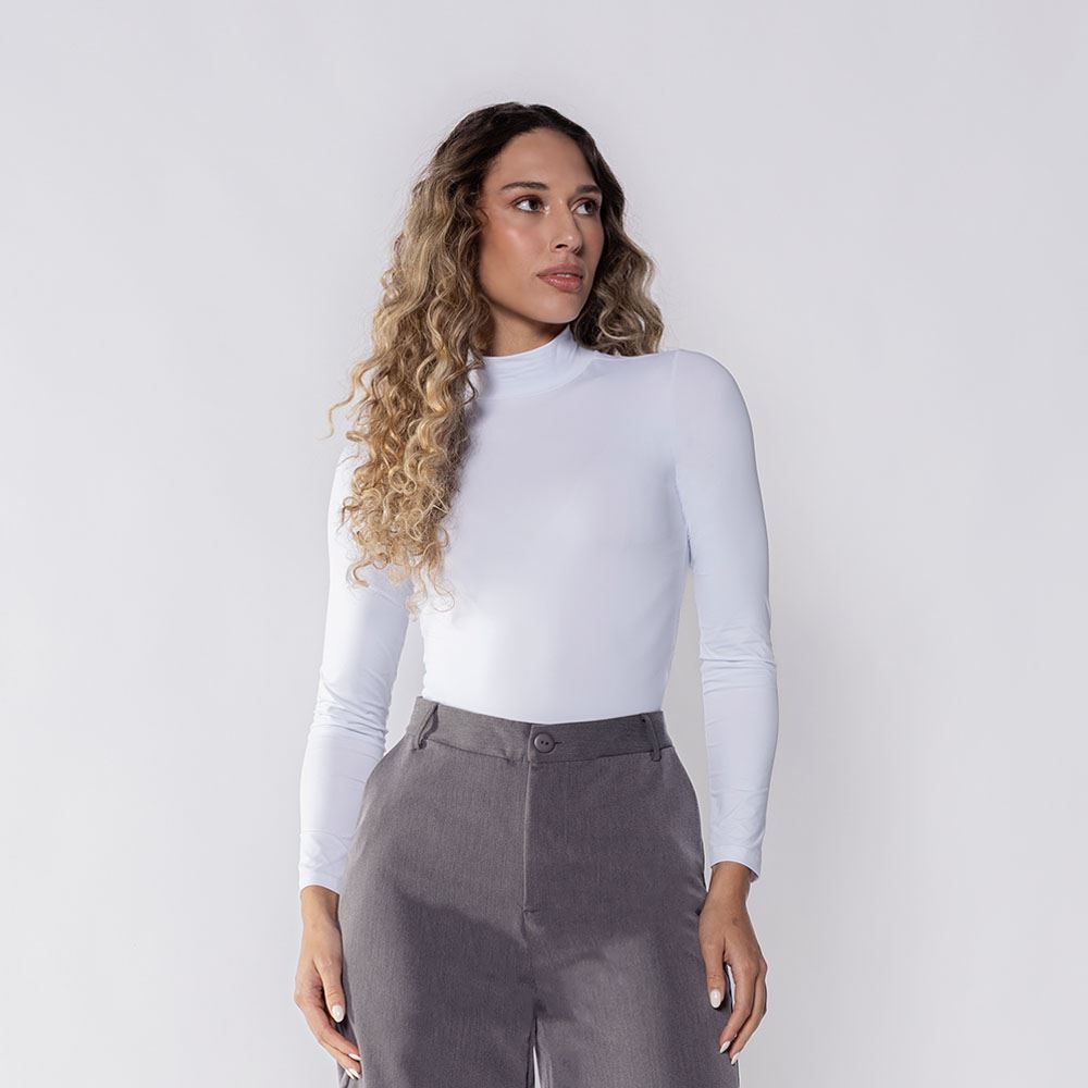 Body Feminino Manga Longa Em Microfibra Patrícia Foster