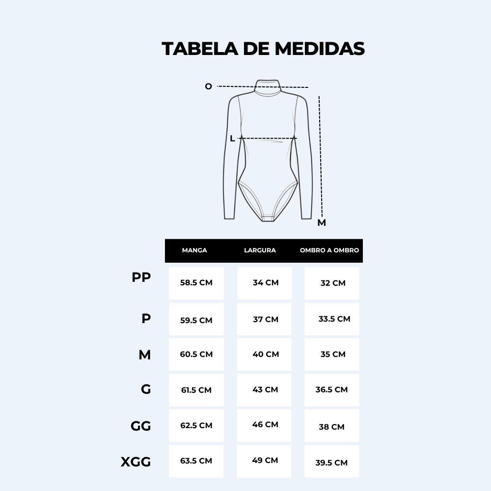 Body Feminino Manga Longa Em Microfibra Patrícia Foster