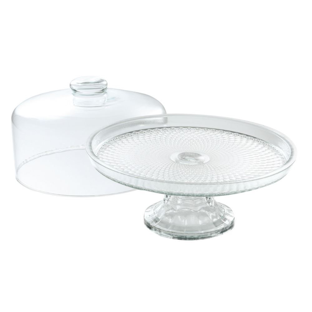 Boleira Com Pé E Tampa Vidro Vitazza 28Cm - Transparente