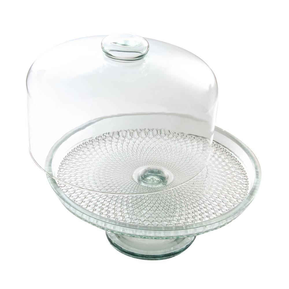 Boleira Com Pé E Tampa Vidro Vitazza 28Cm - Transparente