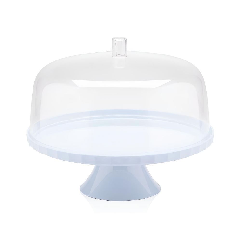 Boleira Com Pé E Tampa De Plástico Break Ou 30 Cm - Branco