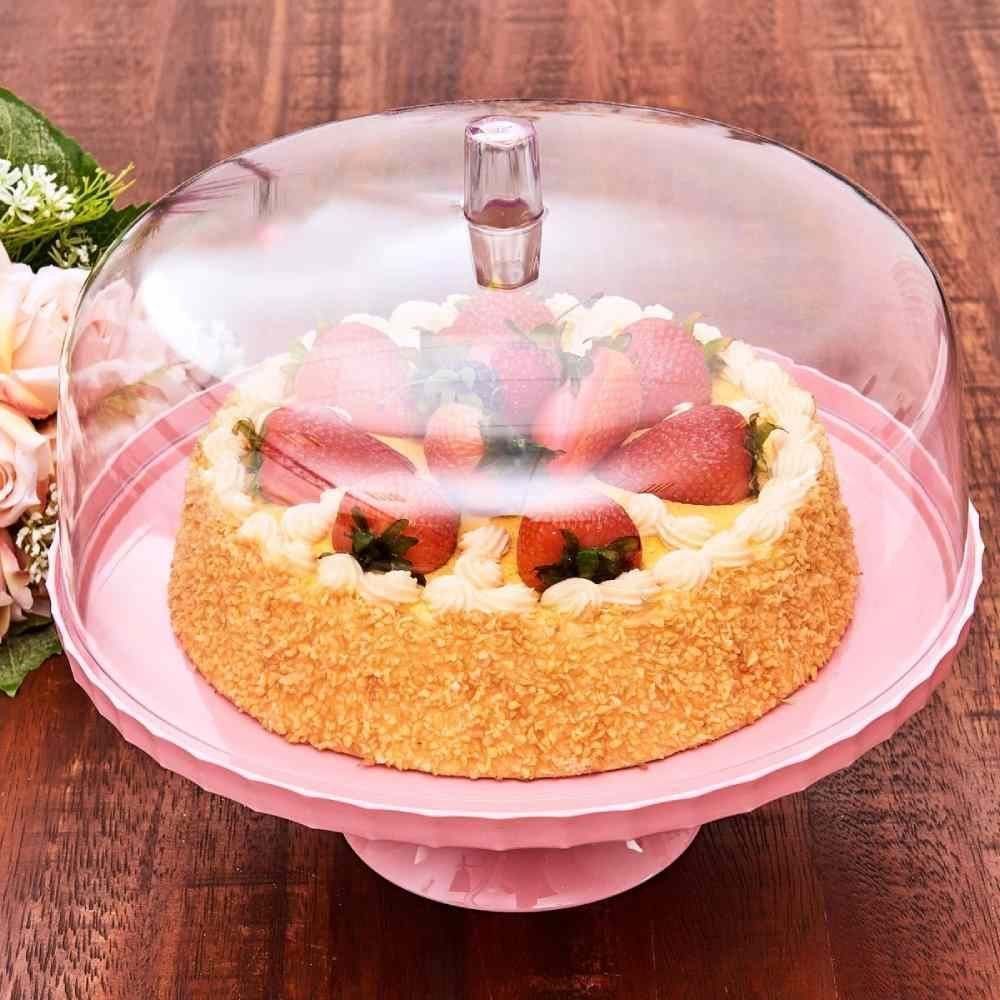 Boleira Com Pé E Tampa De Plástico Break Ou 30 Cm - Quartz