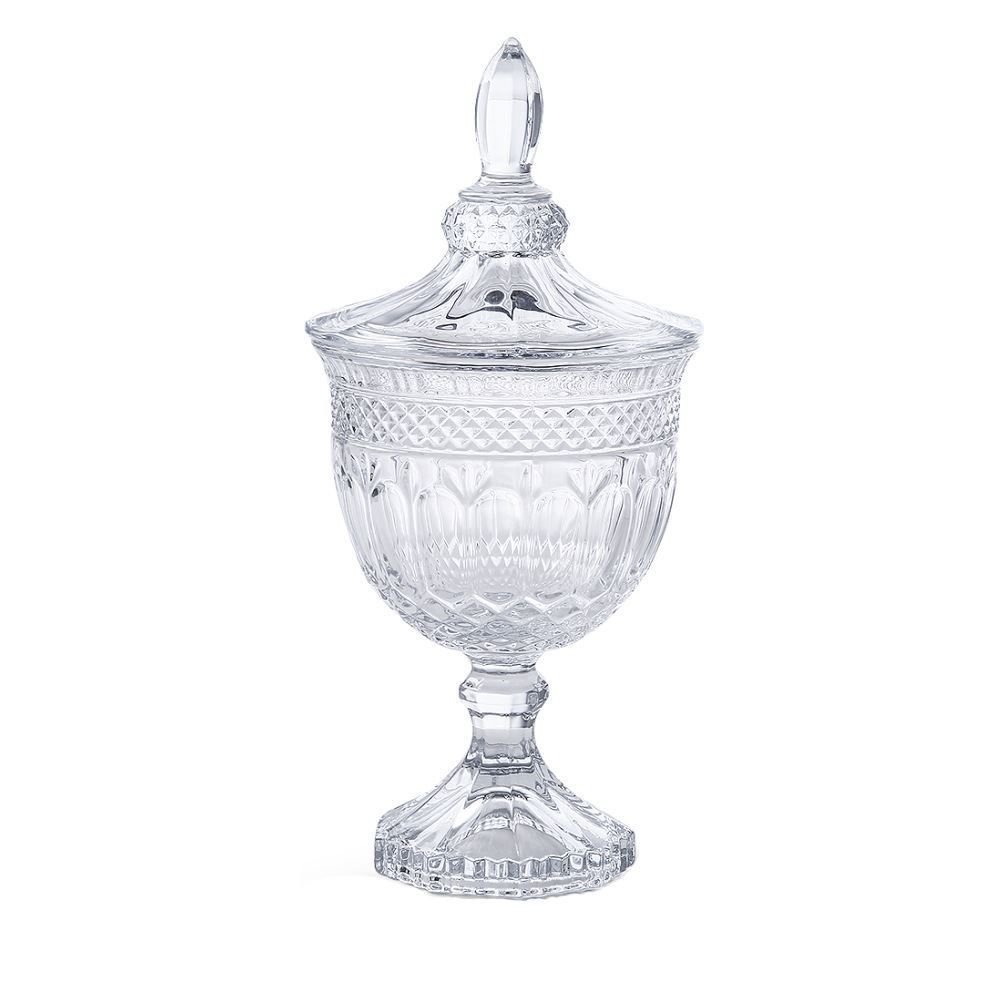 Bomboniere Com Pé De Vidro Patrícia Hauskraft 11,5Cm - Transparente