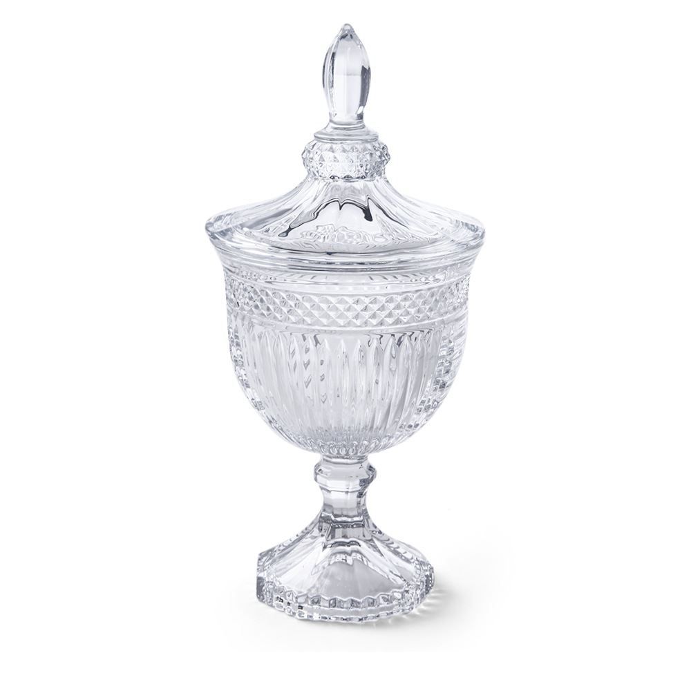 Bomboniere Com Pé De Vidro Vanessa Hauskraft 11,5Cm - Transparente