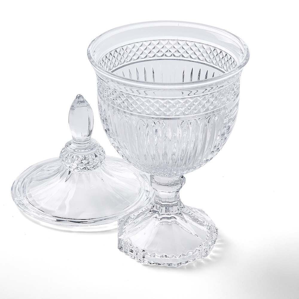 Bomboniere Com Pé De Vidro Vanessa Hauskraft 11,5Cm - Transparente