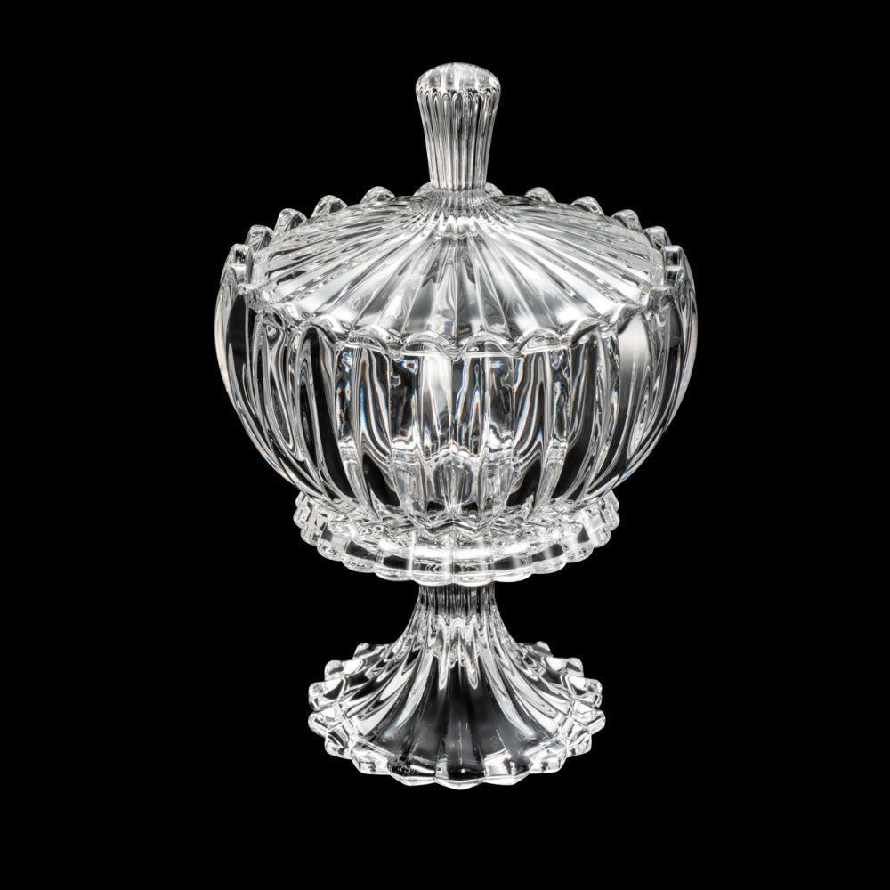 Bomboniere Com Pé E Tampa Cristal Geneva Wolff - Transparente