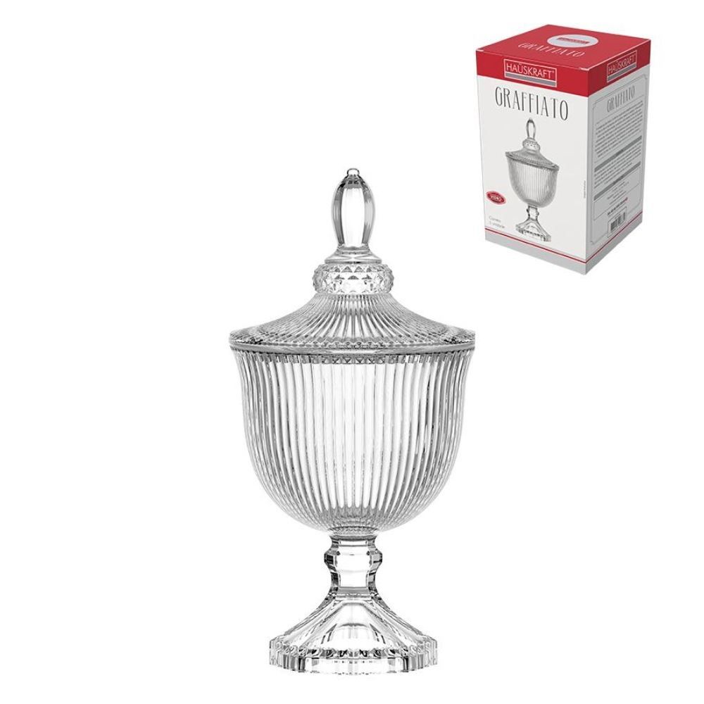 Bomboniere com Pé Graffiato Hauskraft 24,5Cm - Vidro