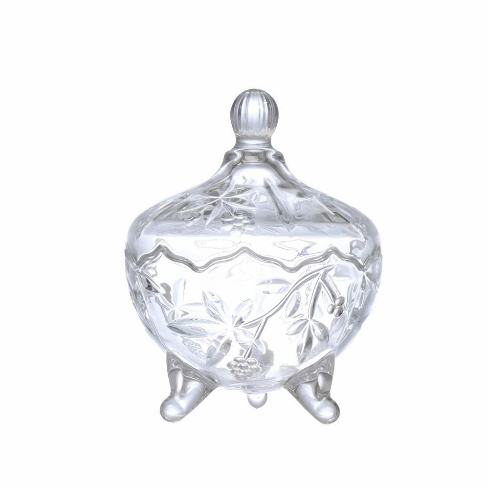 Bomboniere com Tampa Zoe Hauskraft 17,5Cm - Vidro