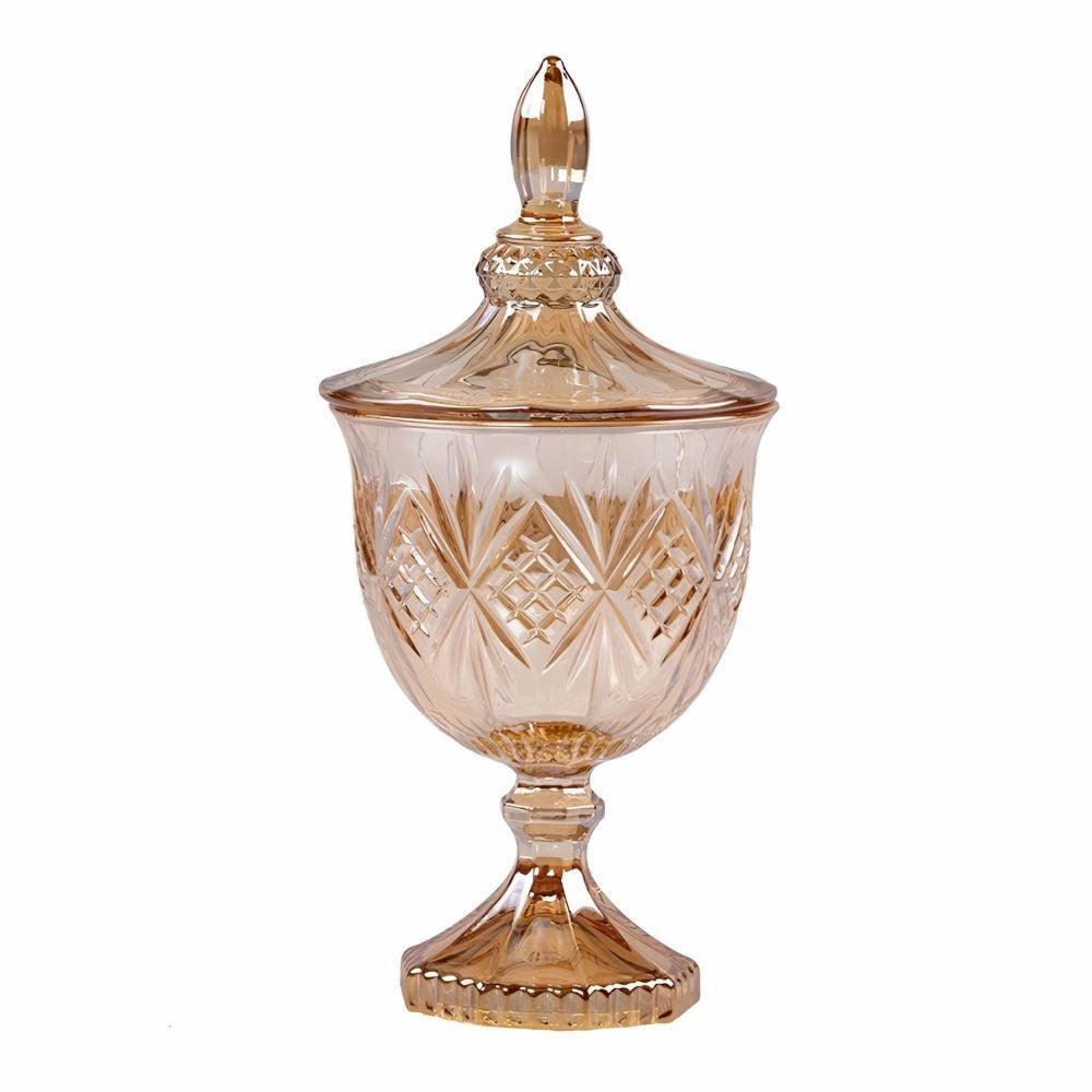 Bomboniere com Pé Dublin Lyor 24,5Cm - Âmbar