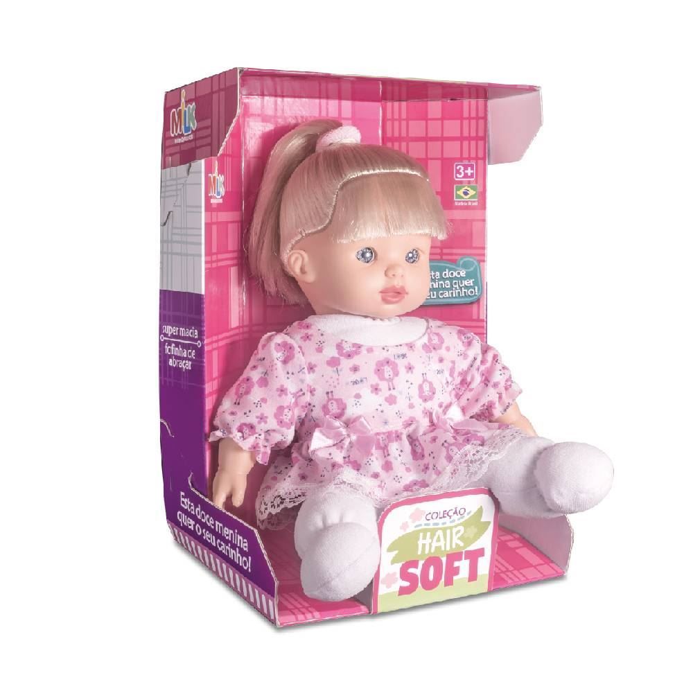 Boneca Coleção Hair Soft Loira Milk Brinquedos - 403
