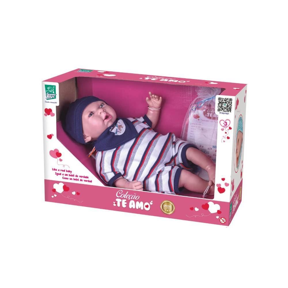 Boneco Reborn Super Toys Coleção Te Amo Menino - 574