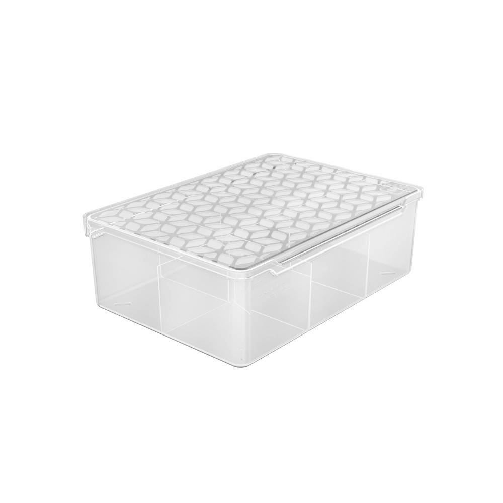 Organizador Multiuso Uz Com Divisórias 2 Litros - Transparente