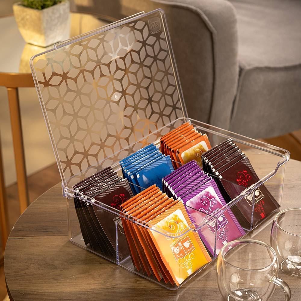 Organizador Multiuso Uz Com Divisórias 2 Litros - Transparente