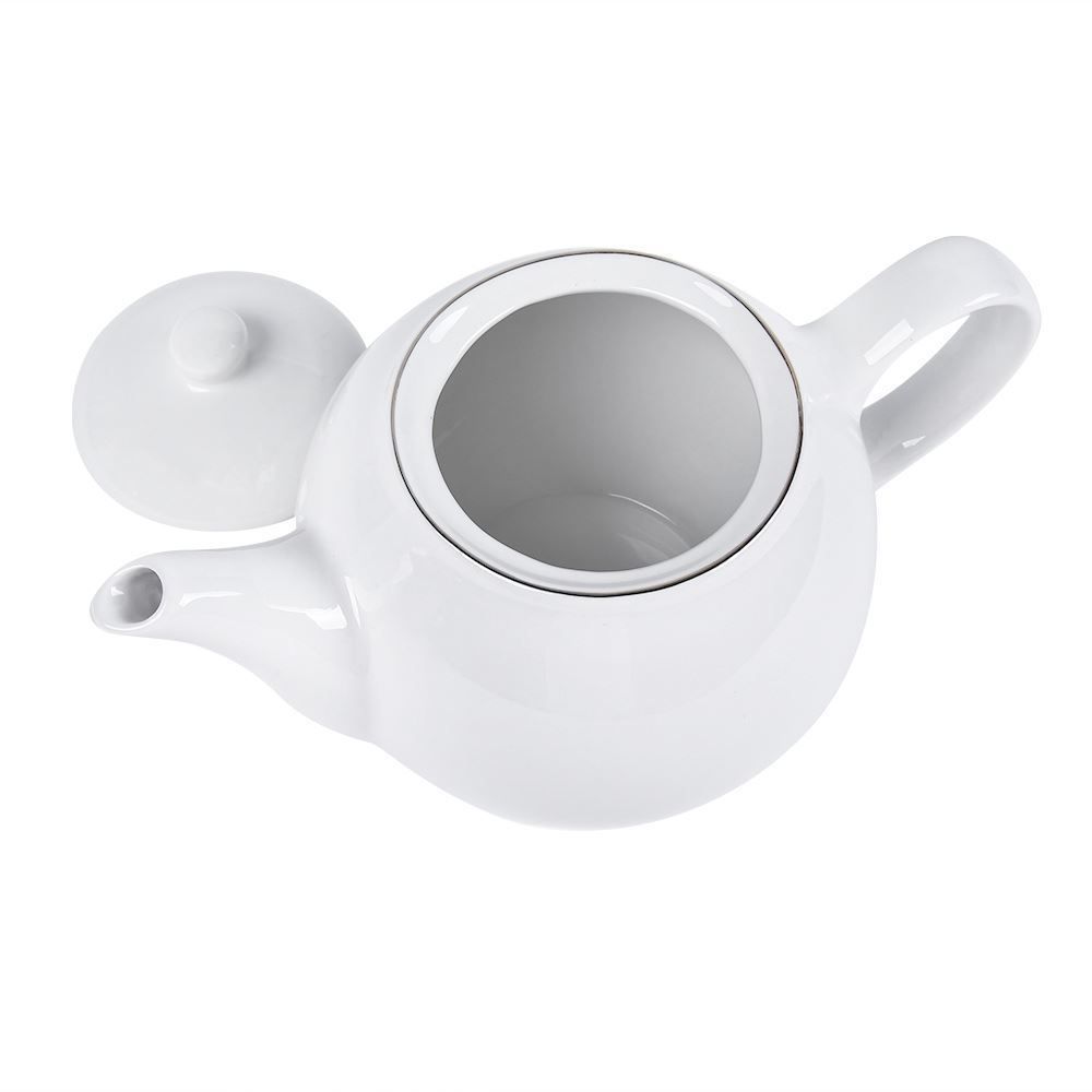 Bule De Porcelana Royal Com Filete Dourado 900Ml - Hauskraft