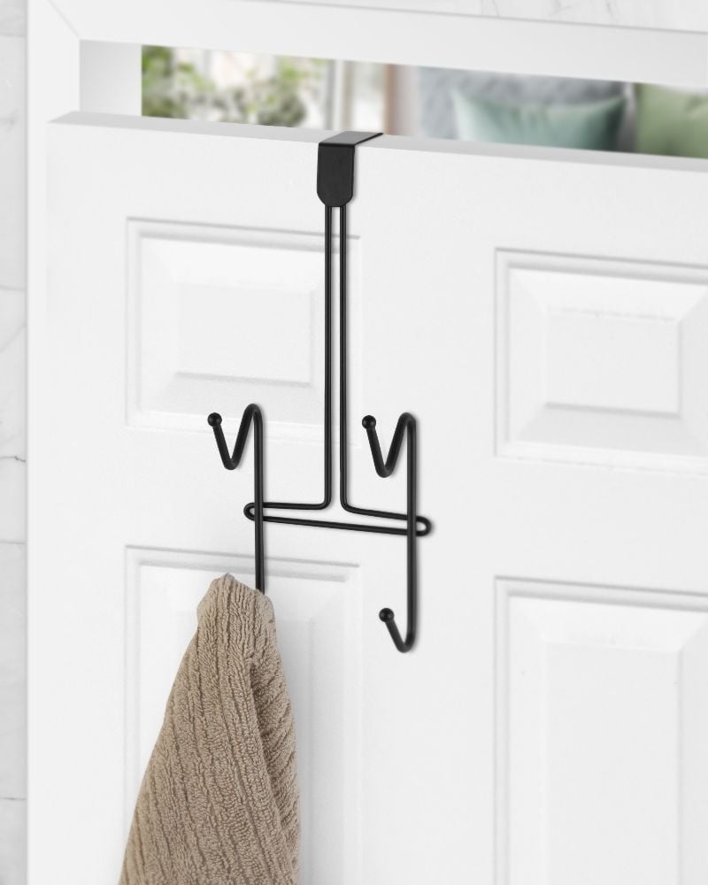 Cabide De Porta Com 2 Ganchos Black Arthi - Preto