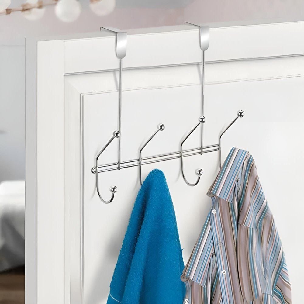 Cabide para Porta com 4 Ganchos Eclipse Arthi - Aço Cromado