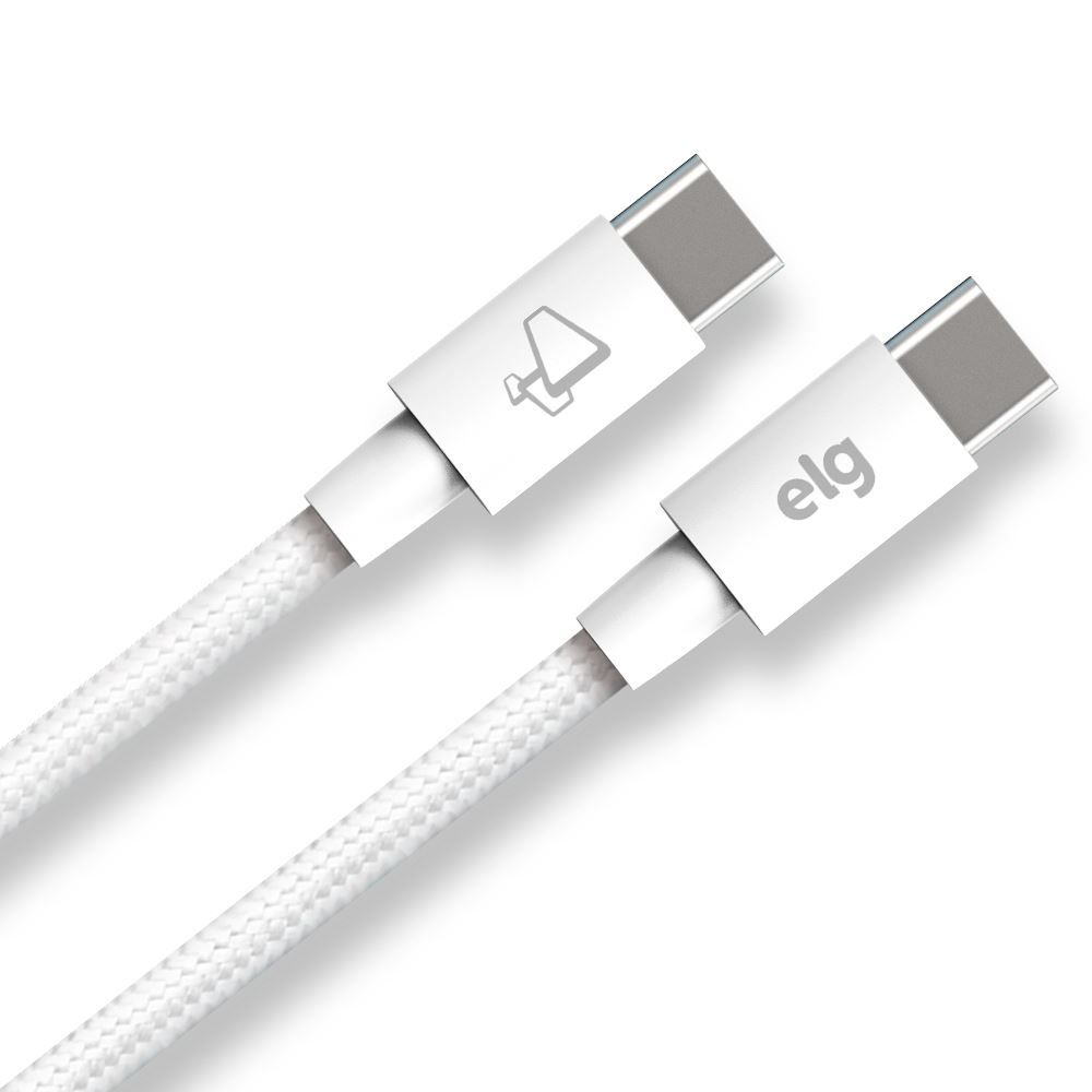 Cabo Usb Tipo-C P/ Tipo-C 60W  Elg Branco 1 Metro