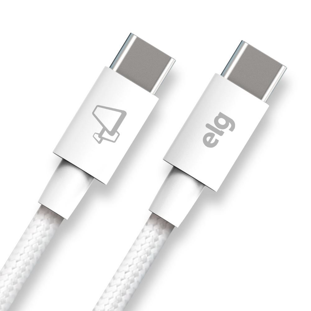 Cabo Usb Tipo-C P/ Tipo-C 60W  Elg Branco 1 Metro