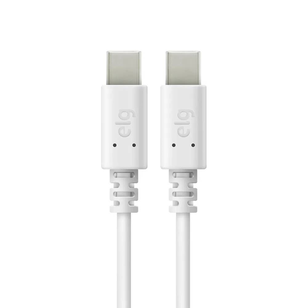 Cabo Usb Tipo-C Reversível Elg Para Recarga Sincronização 1M Tc2tc - Branco