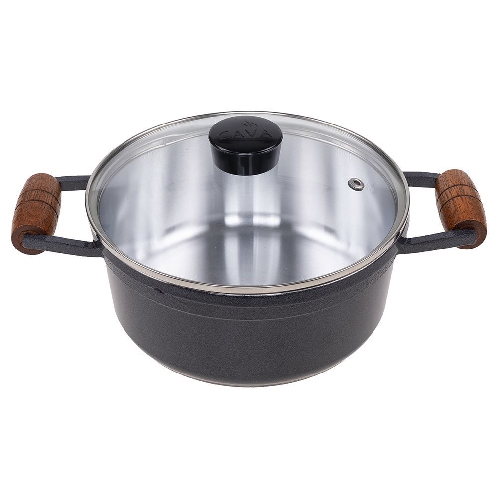 Caçarola Fundida Com Alças E Tampa 1,8 Litros Cava - Grafite