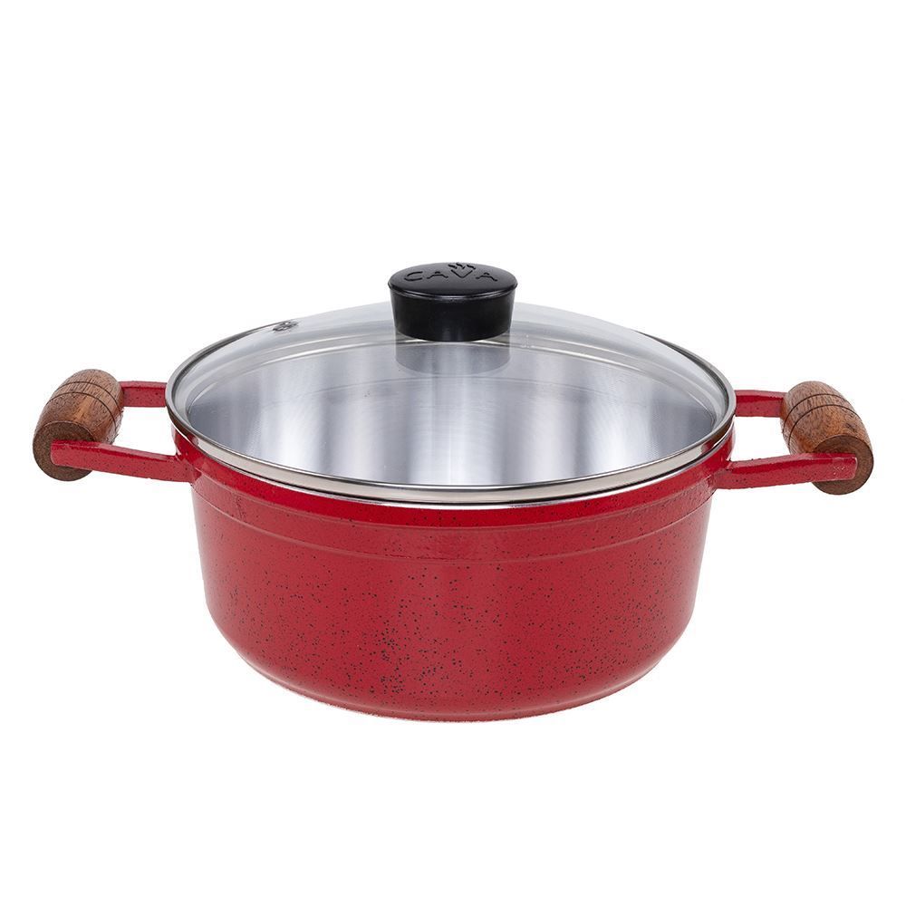 Caçarola Fundida Com Alças E Tampa 1,8 Litros Cava - Vermelho