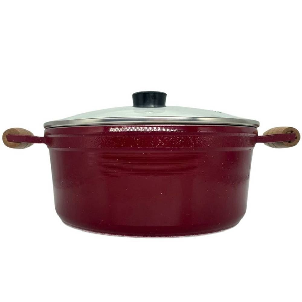 Caçarola Fundida Com Tampa 32Cm - Bordô