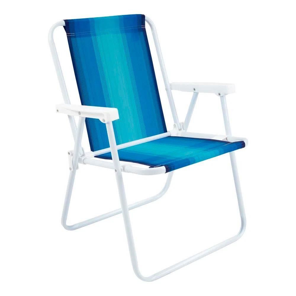 Cadeira De Praia Mor Alta Fixa De Aço - Sortido