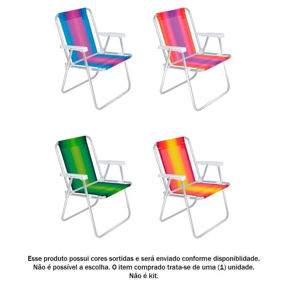 Cadeira De Praia Mor Alta Fixa De Alumínio - Sortido