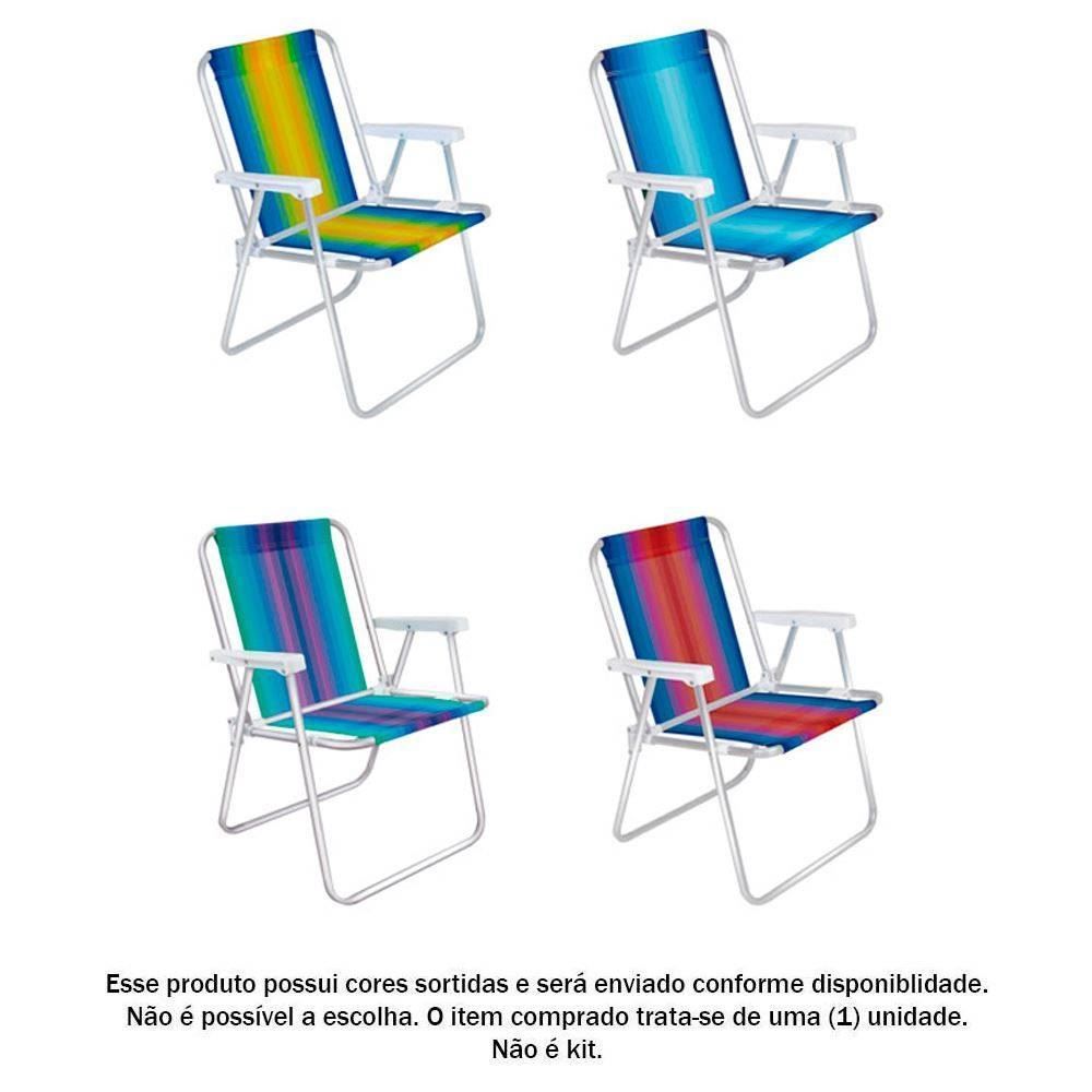 Cadeira De Praia Mor Alta Fixa De Alumínio - Sortido
