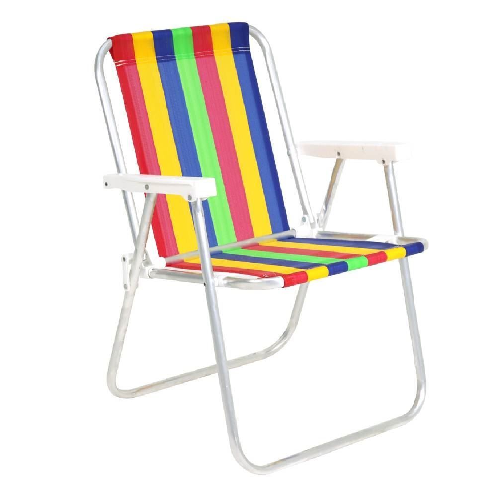 Cadeira De Praia Bel Alta Fixa De Aço - Sortido