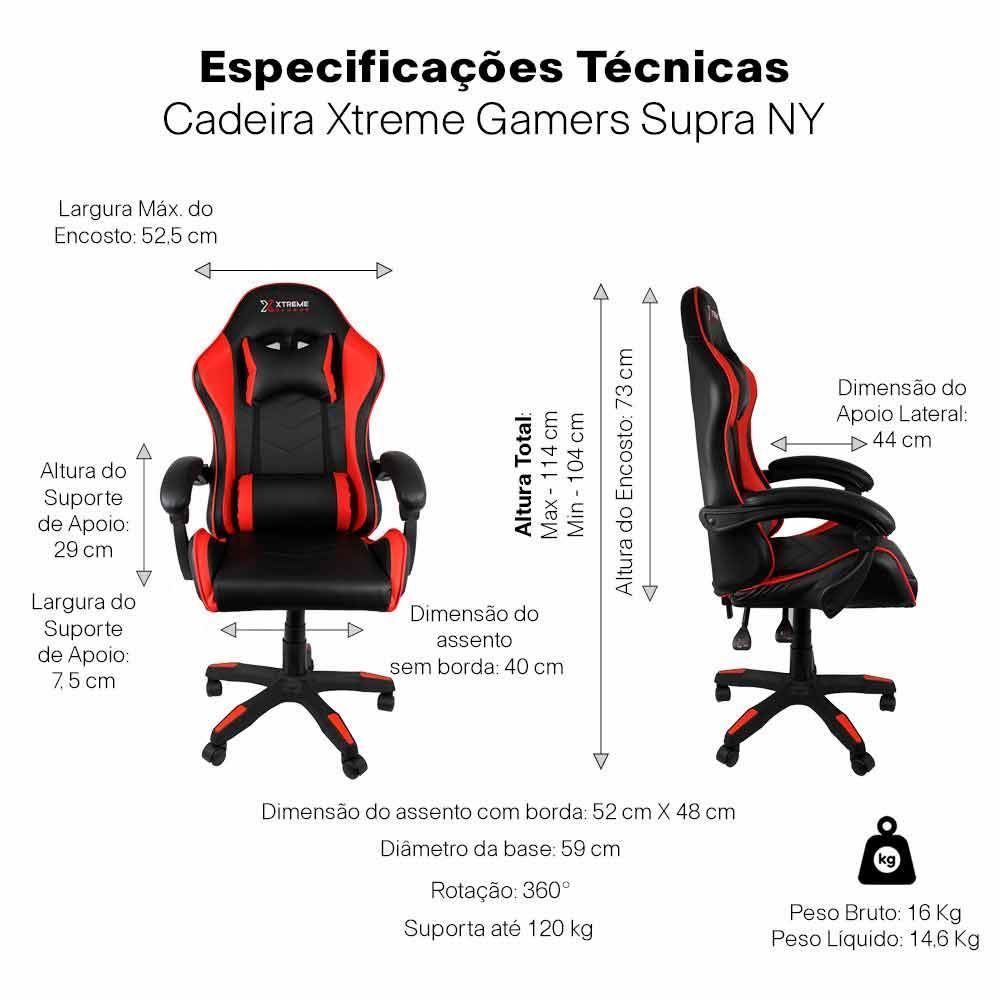 Cadeira Gamer Xtreme Maximum Conthey - Vermelho