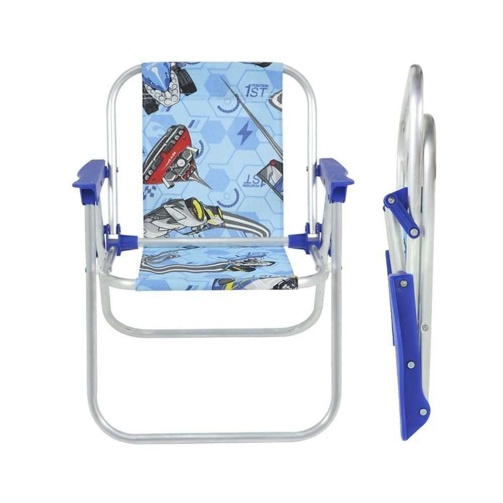 Cadeira De Praia Infantil Hot Wheels Alumínio Bel Fix - Azul 