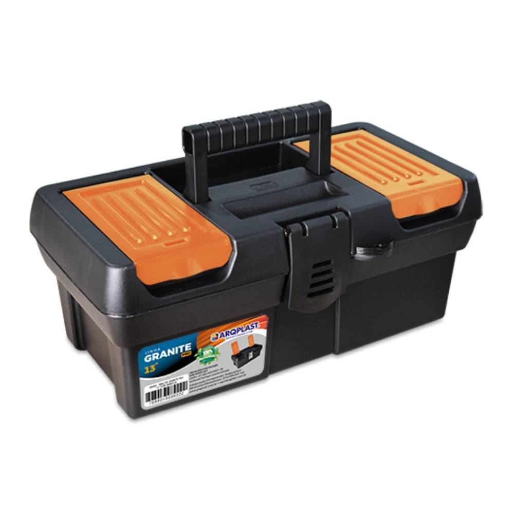 Caixa De Ferramentas Granite Pro Alta 13" Arqplast - Preto