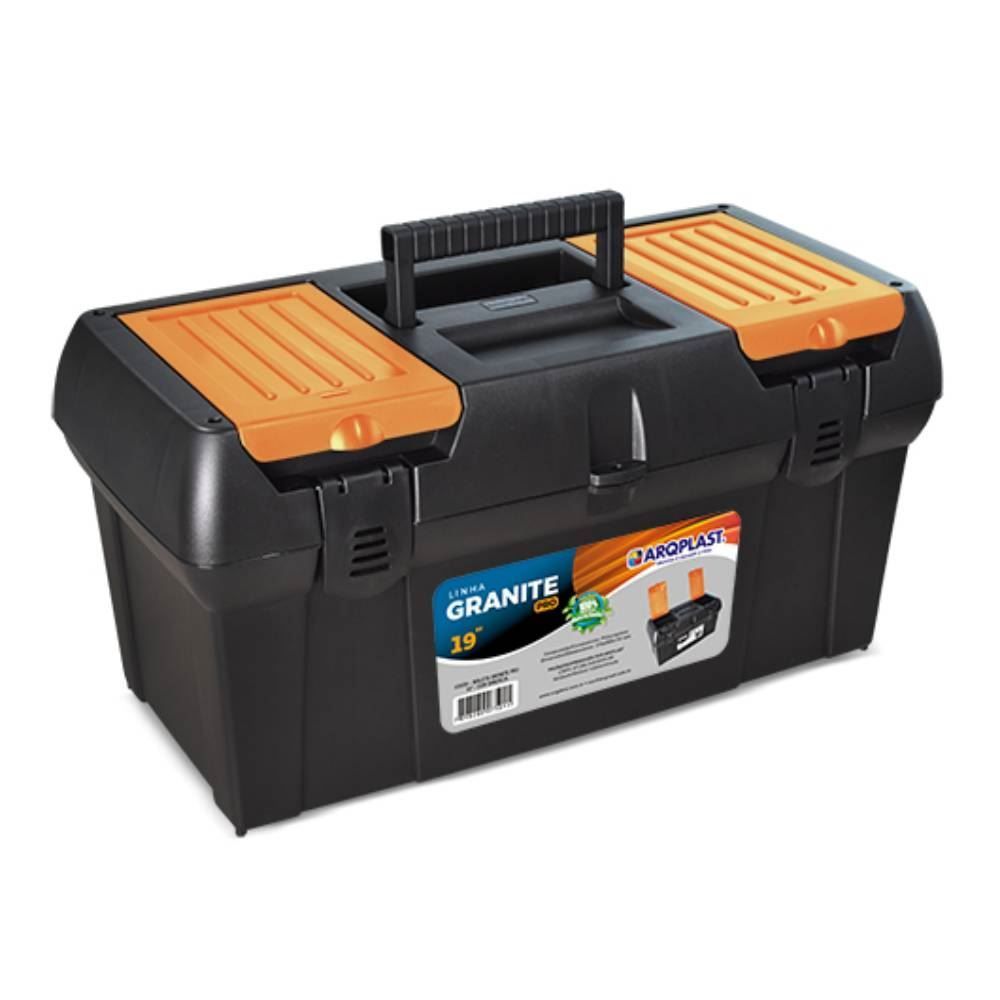 Caixa De Ferramentas Granite Pro Plast 19" Arqplast - Preto