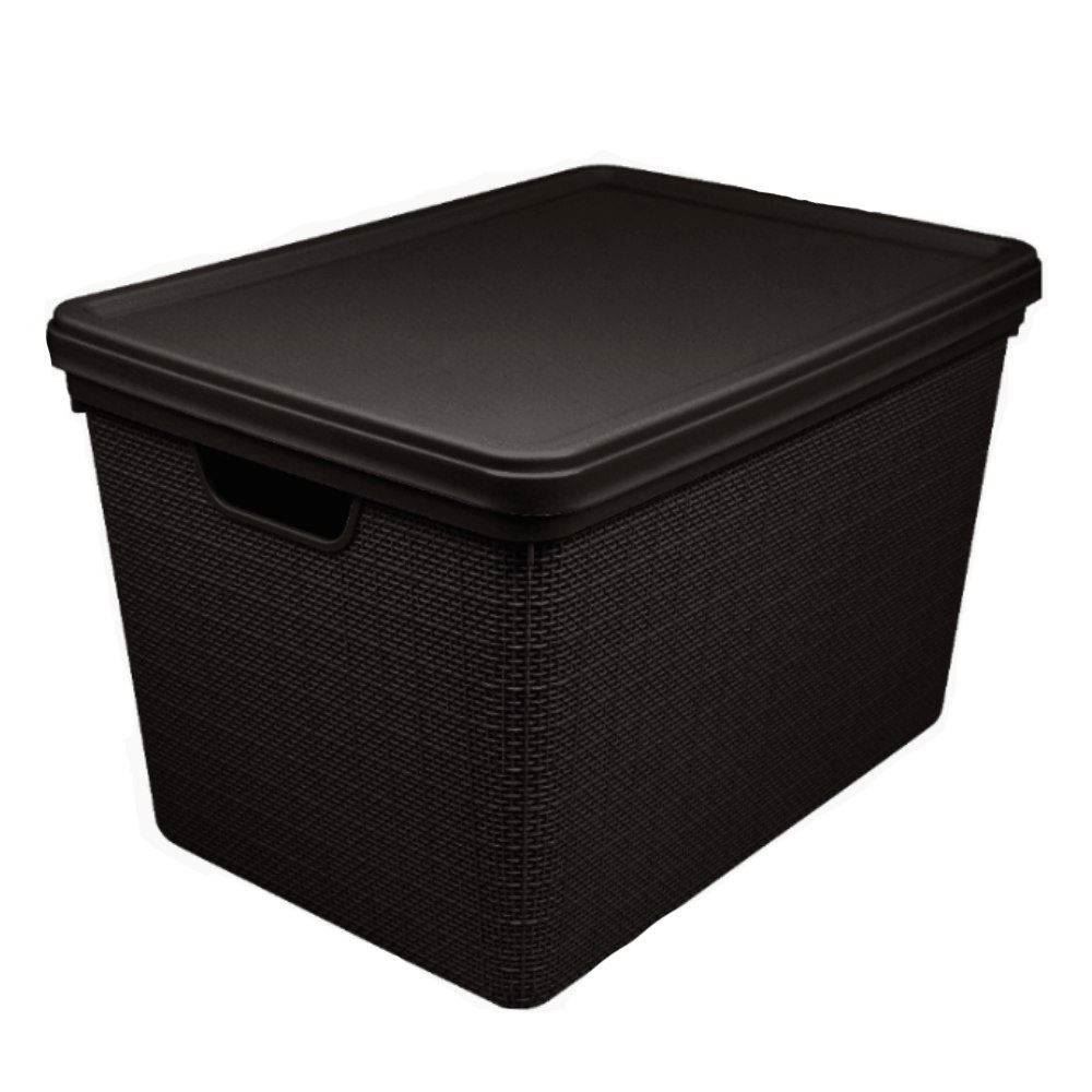 Caixa Organizadora Com Tampa Juta Jaguar 22 Litros - Preto