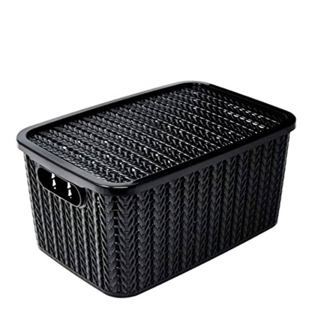 Caixa Organizadora Com Tampa Plasútil 14 Litros - Preto