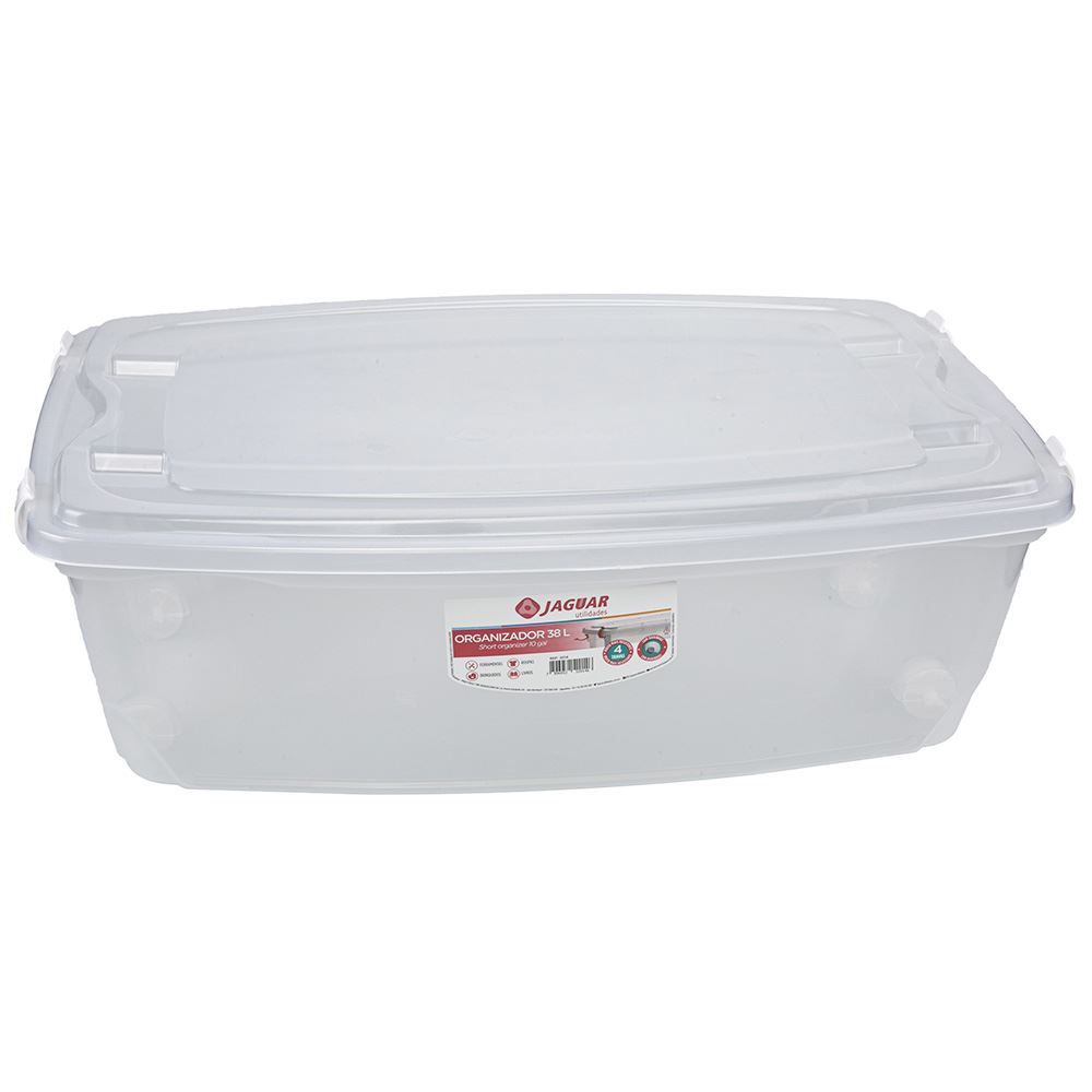 Caixa Organizadora Com Trava E Rodinha Jaguar 38 Litros - 2014T