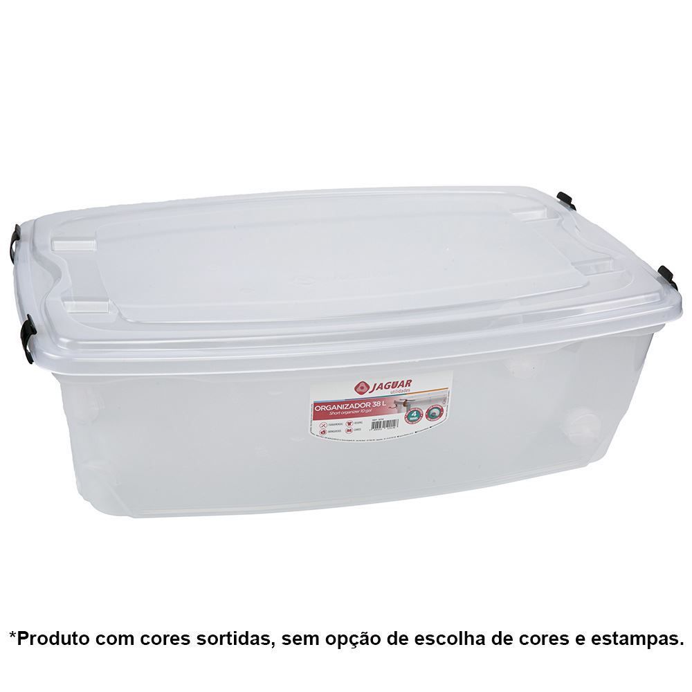 Caixa Organizadora Com Trava E Rodinha Jaguar 38 Litros - 2014T