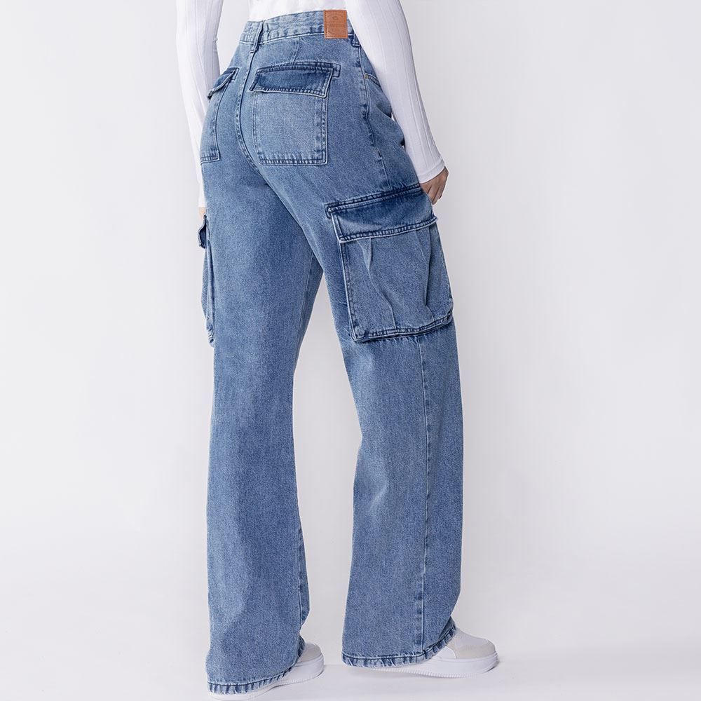 Calça Feminina Wide Leg Cargo Boby Blues