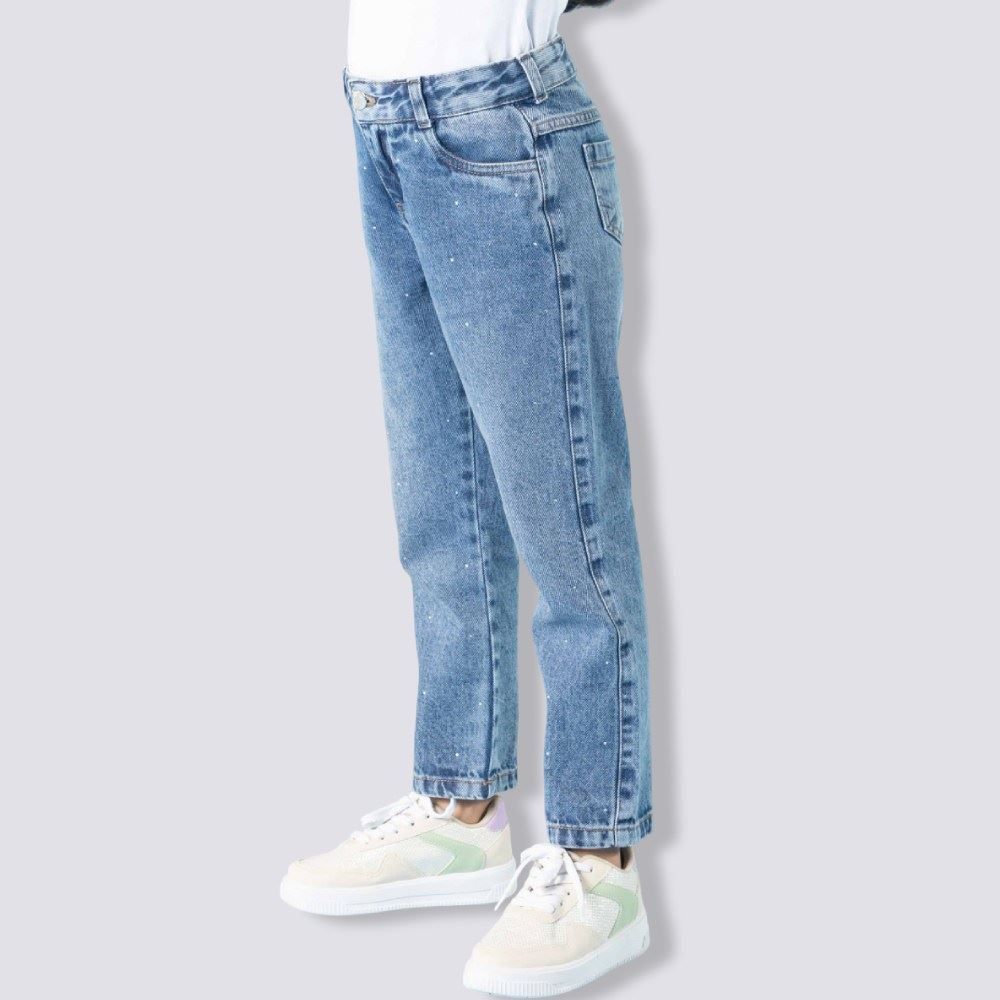 Calça Jeans Infantil Feminina Mom 4 a 10 Anos Marmelada