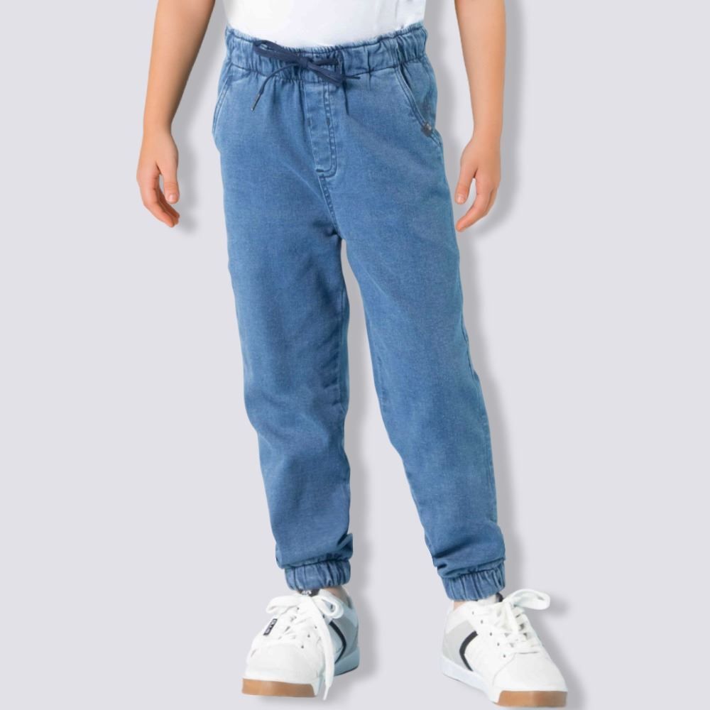 Calça Jeans Infantil Masculina Jogger 4 a 10 Anos Hot Dog