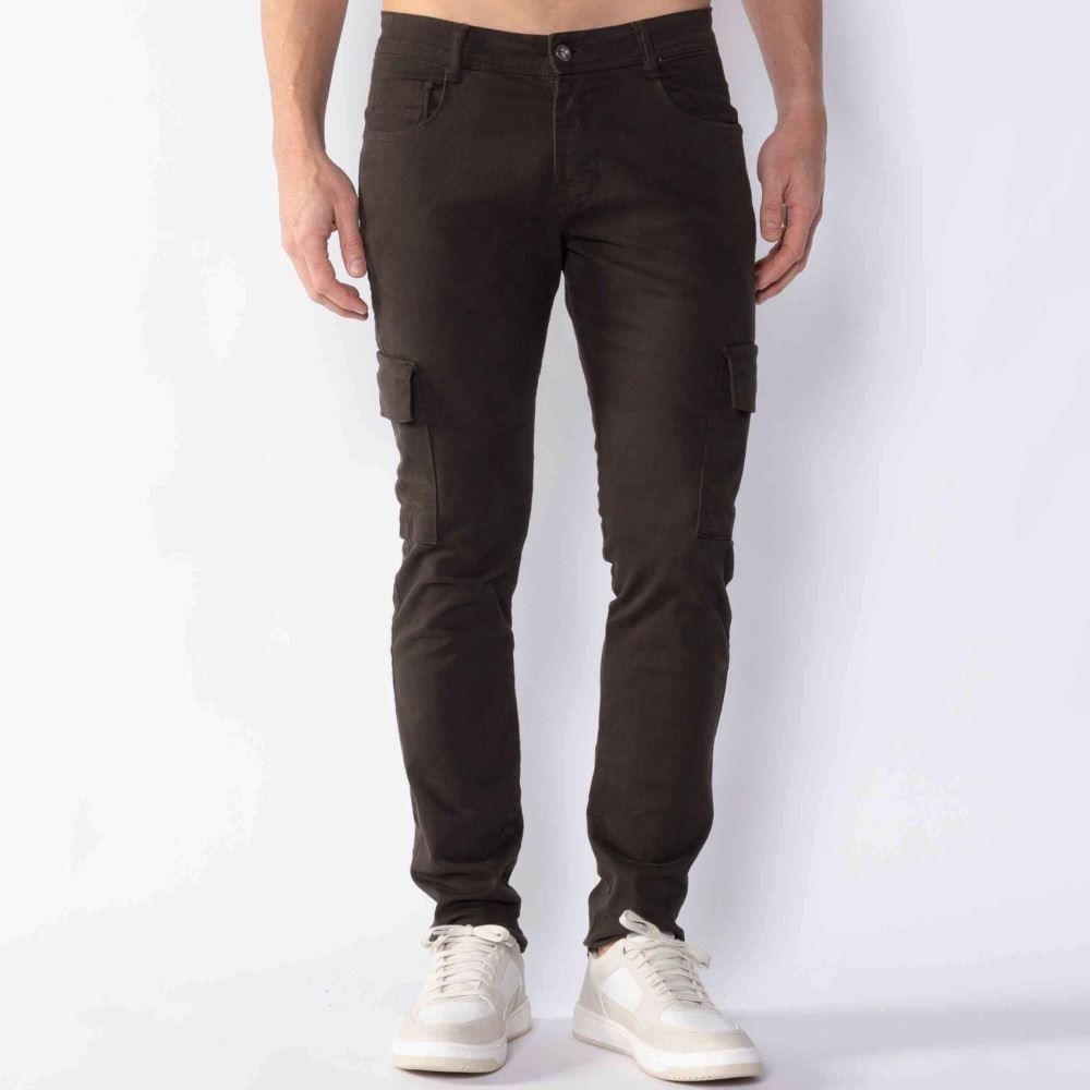 Calça Masculina Skinny Com Bolso Cargo Zune