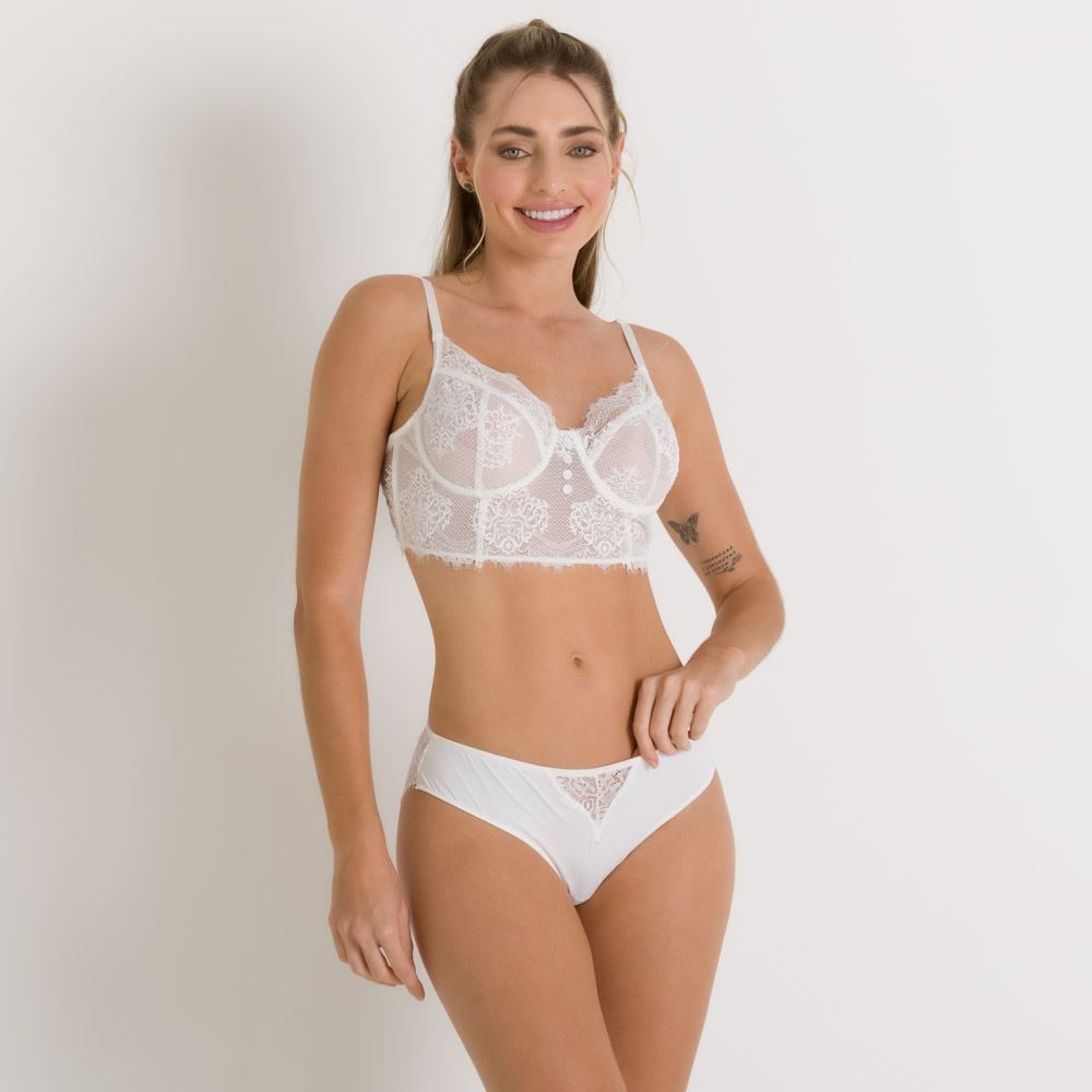 Calcinha Em Microfibra E Renda De Poliamida Camila Moretti