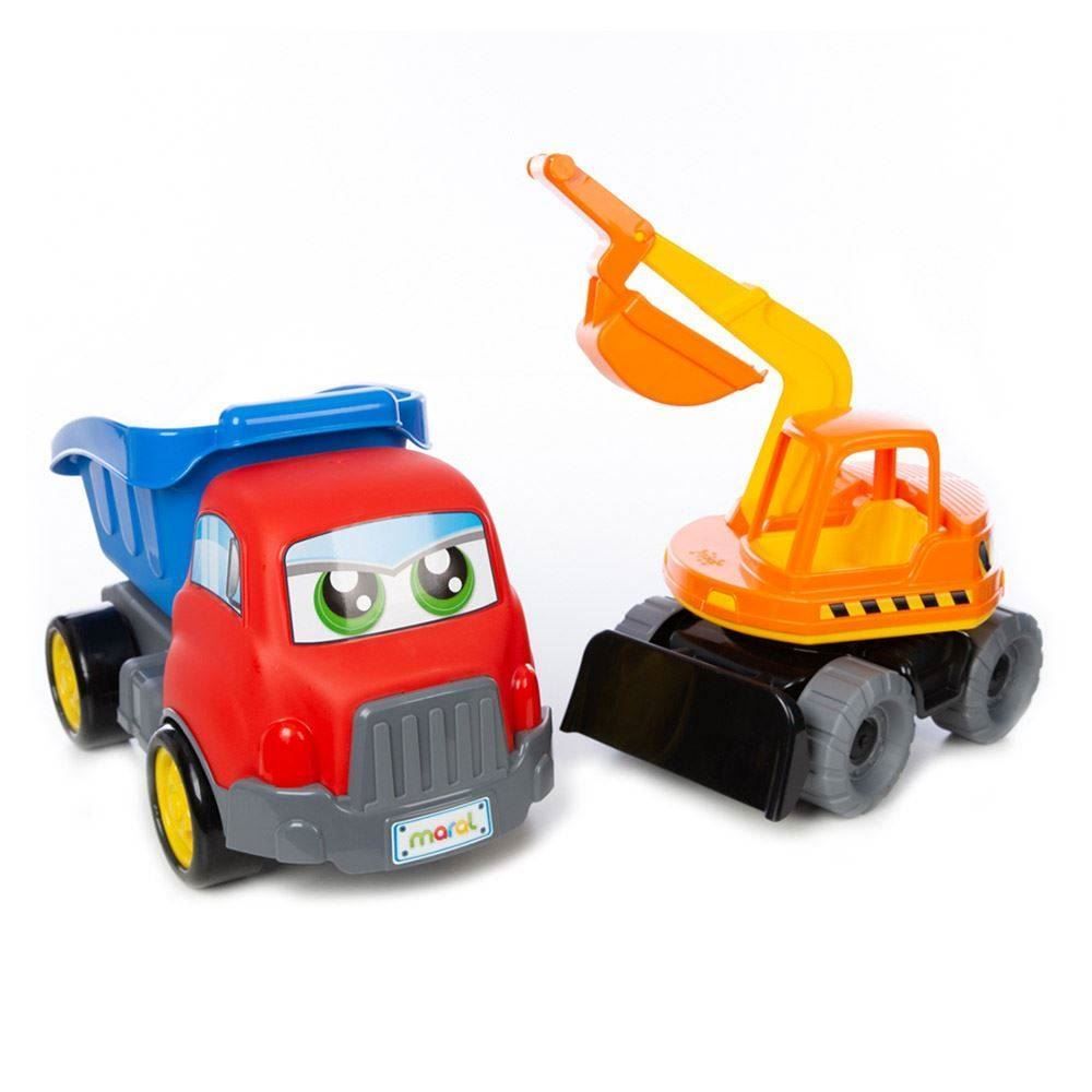 Caminhão Com Escavadeira Turbo Truck E Retro Maral - 4163