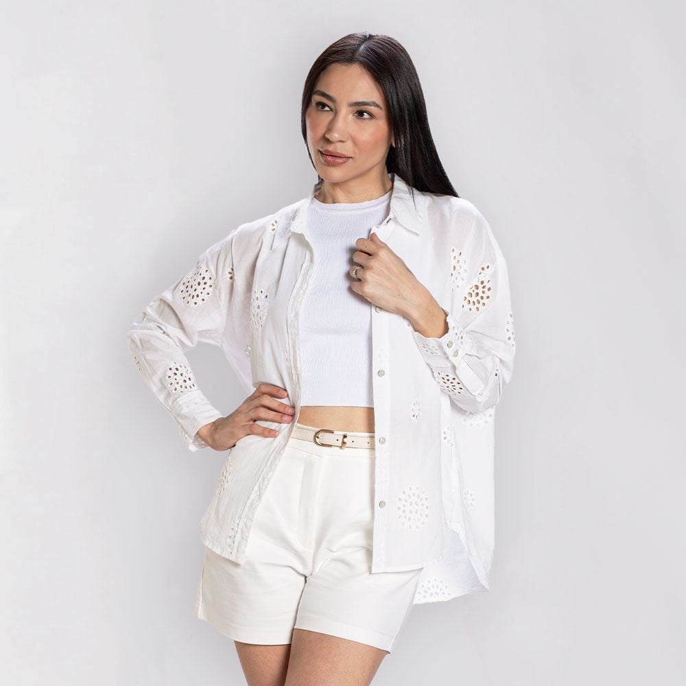 Camisa Feminina Manga Longa Laise Patricia Foster