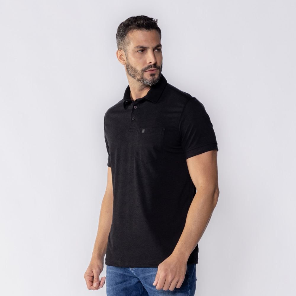 Camisa Polo Masculina De Piquet Com Bolso Marc Alain